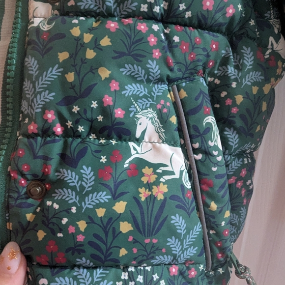 Kids Unicorn Print Jacket - Green - Picture 2 of 6